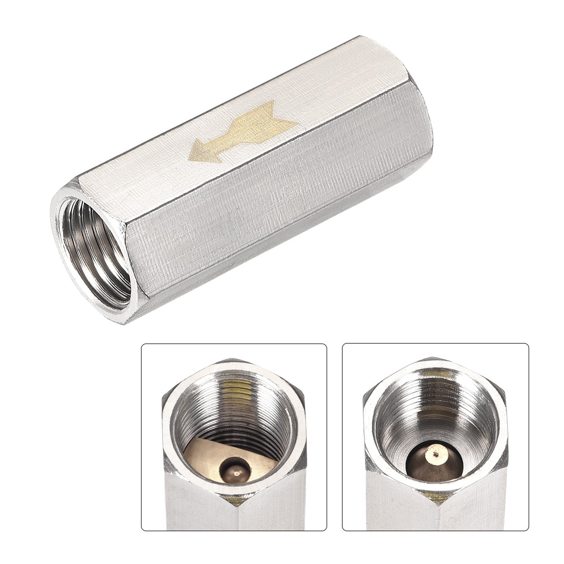 2 Pcs One Way Air Check Valve G 1/4 Female Threaded Full Port Check Valve