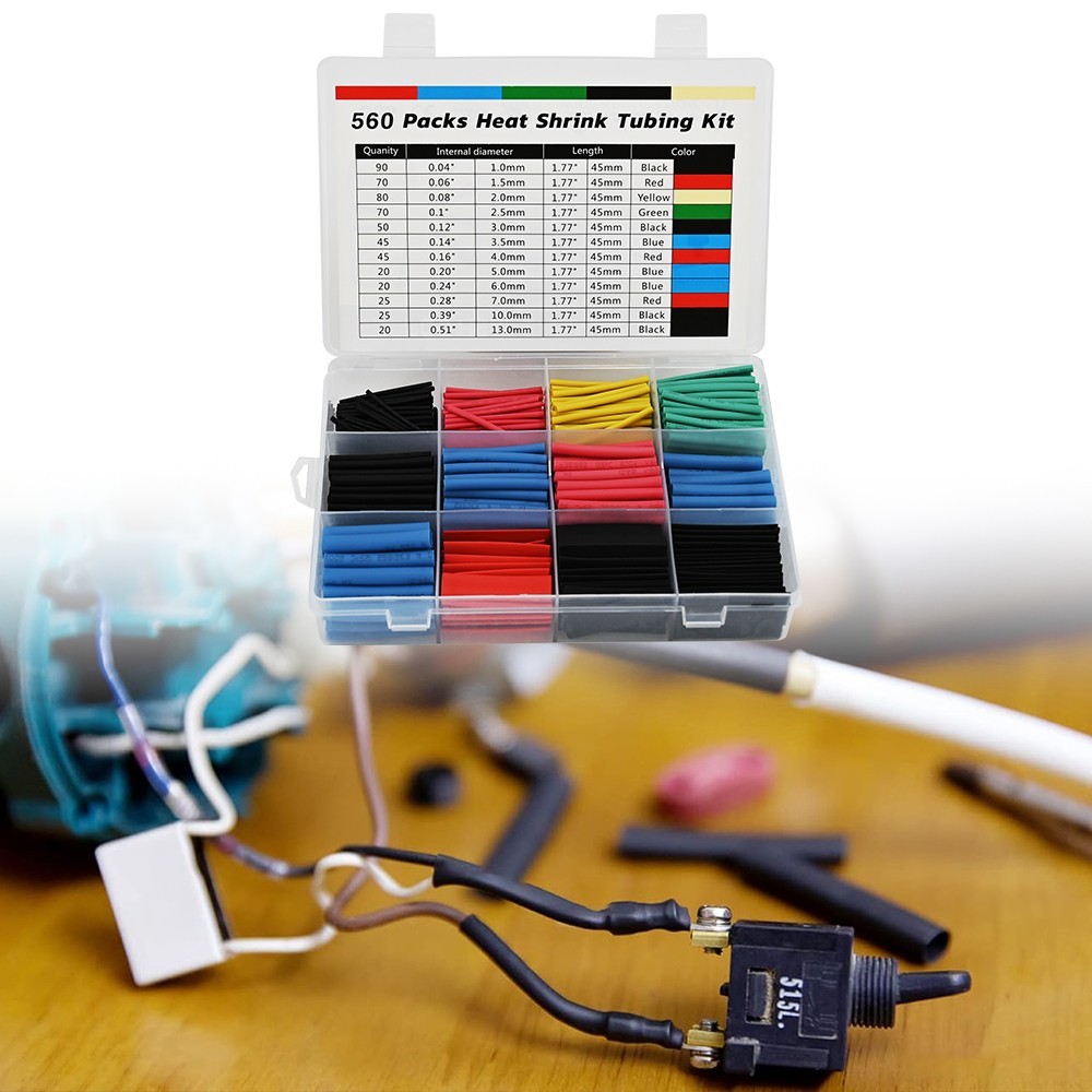 HEAT SHRINK Tubing Sleeve 2:1 Shrinkable Tube Wire Cable Assortment Kit 560PCS