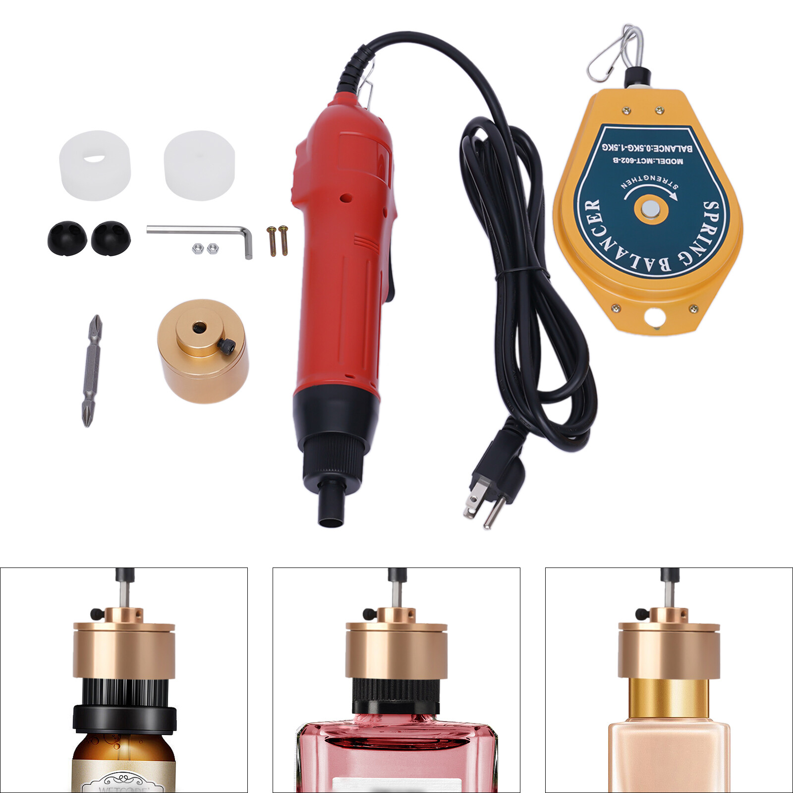 Handheld Electric Bottle Capping Machine Screw Capper Sealing Tool Φ1-30mm 80W