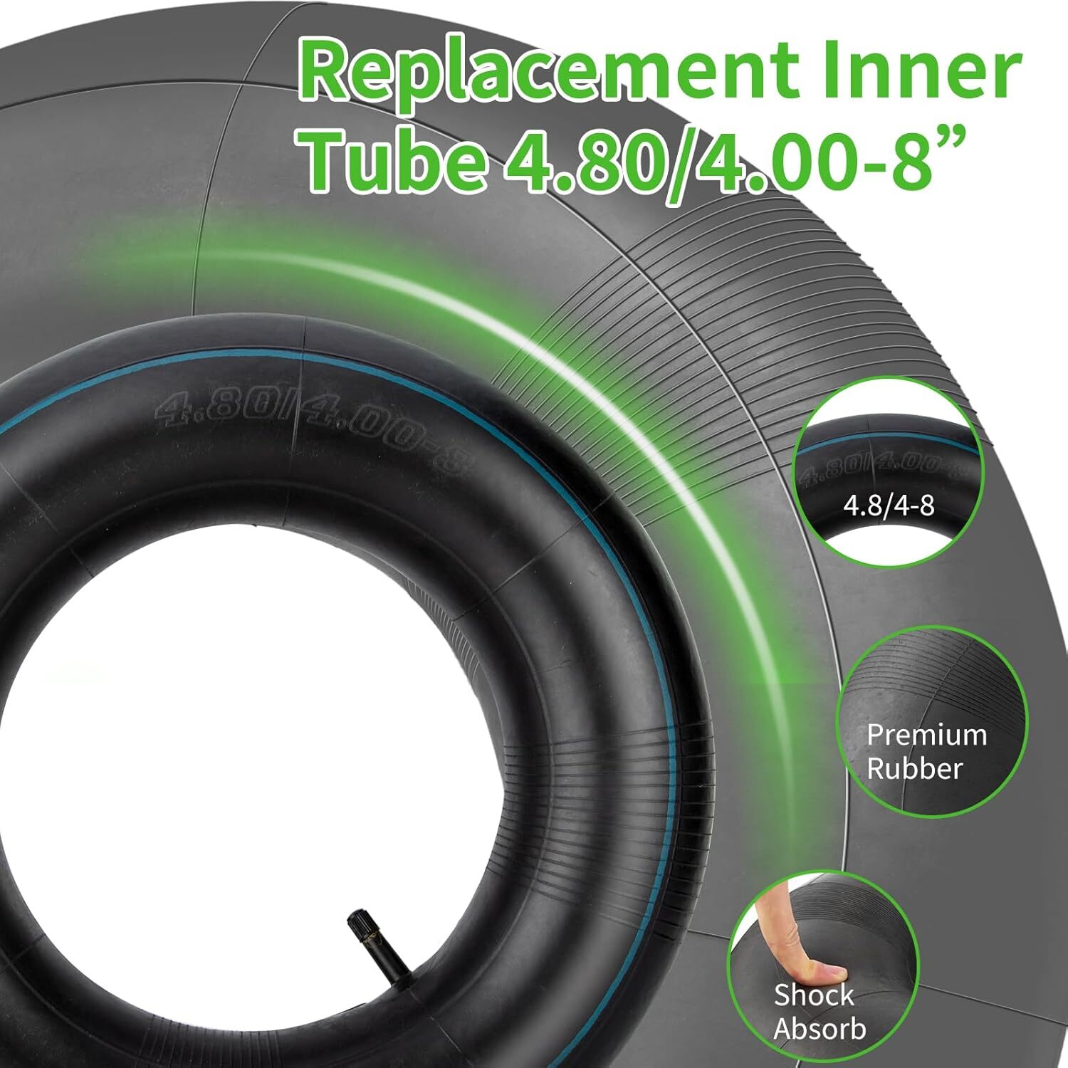 2Pcs 4.80/4.00-8″ Replacement Tire Inner Tube with Straight Valve Stem for ATVs