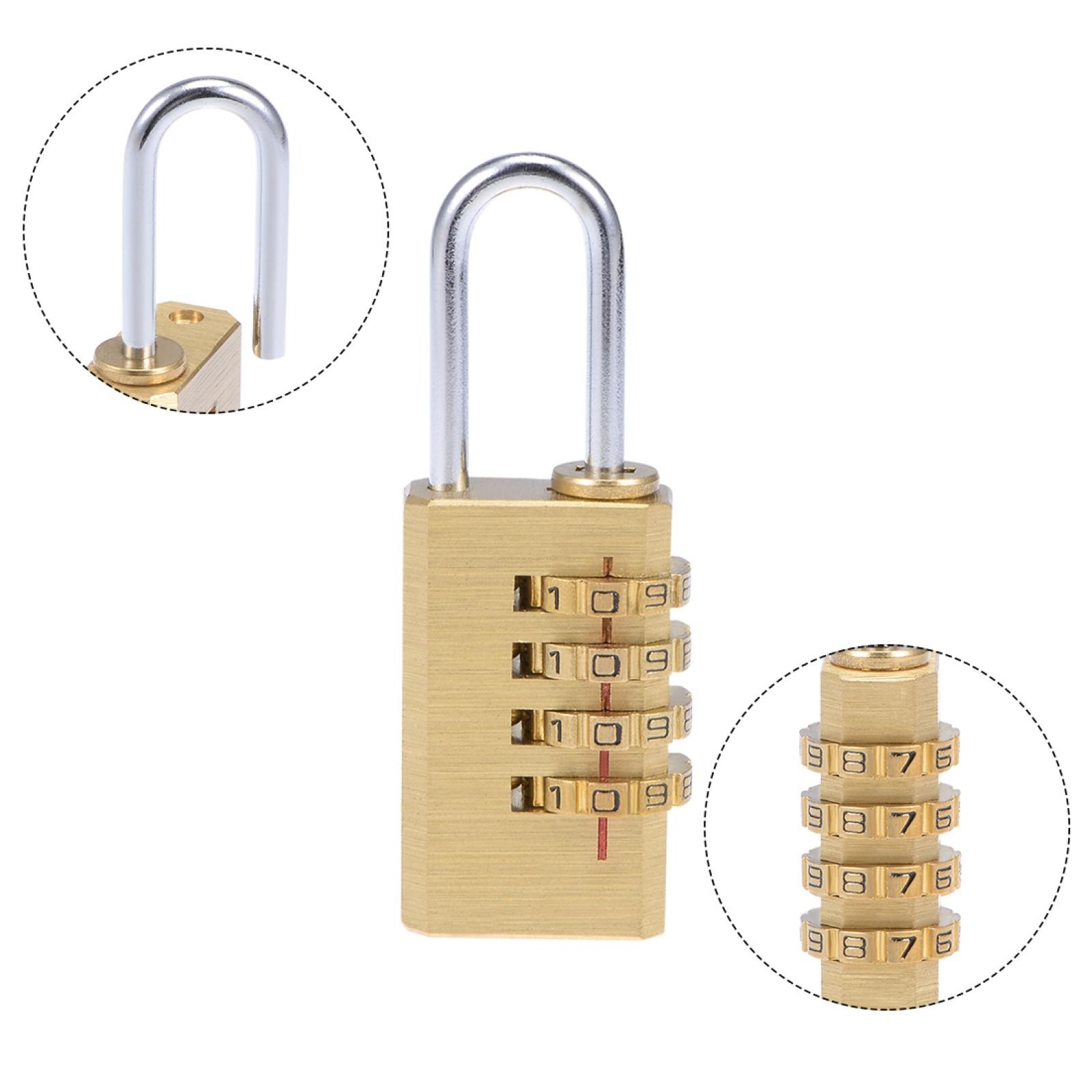 2Pcs 4 Digit Combination Padlock 3mm Shackle 21mm Body Width Brass Lock