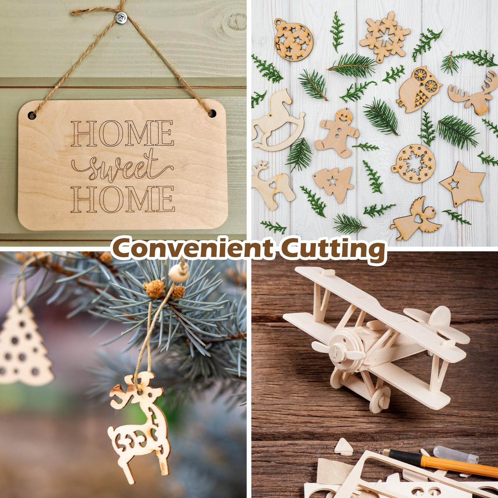 15 Pcs 4 x 6 Inch Unfinished Wood Squares Natural Wooden Craft Boards Set