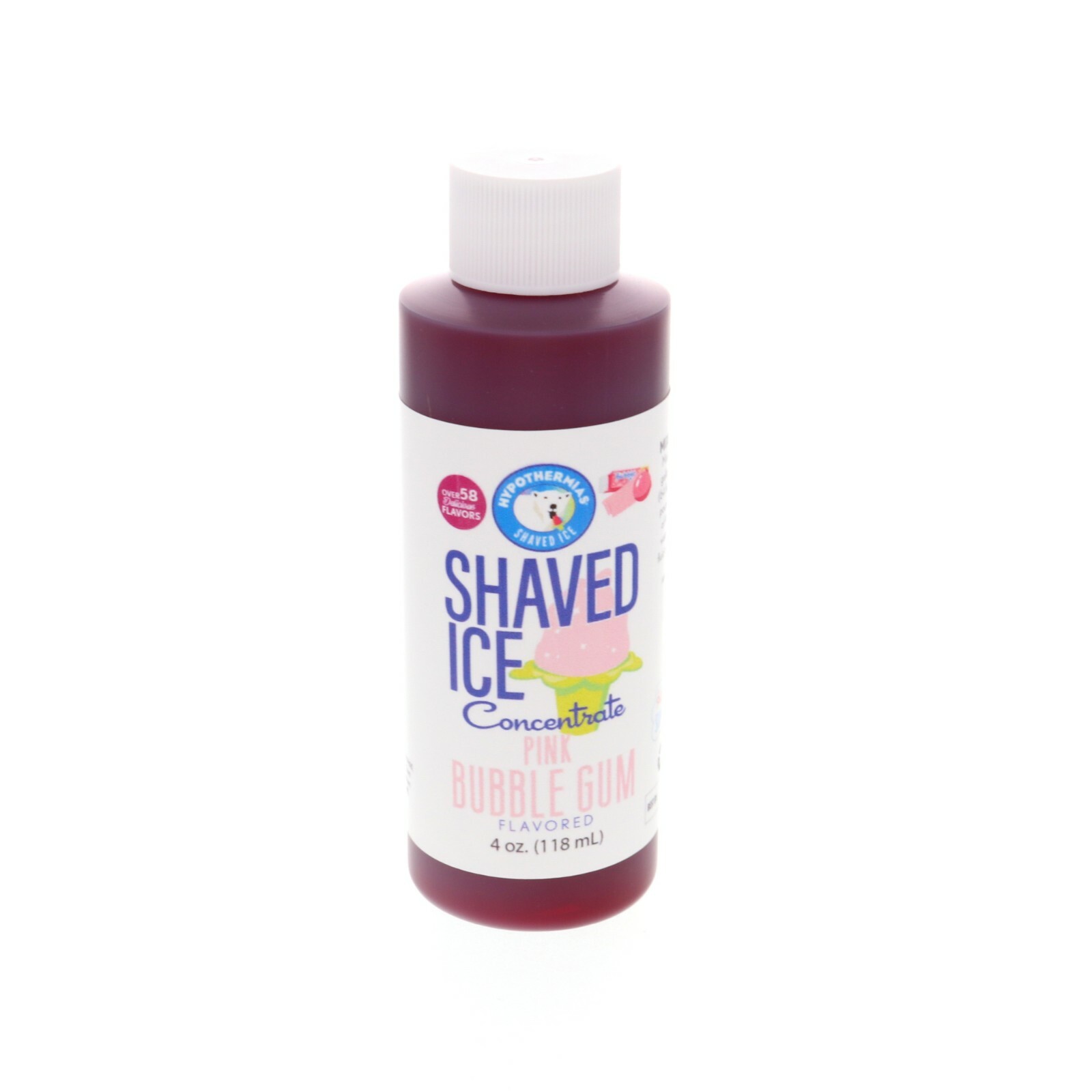 Pink Bubble Gum Shaved Ice and Snow Cone Unsweetened Flavor Concentrate 4 Fl Oz