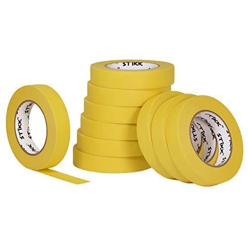 10 Pack 1″ inch x 60yd STIKK Yellow Painters Tape 14 Easy Removal Trim Edge