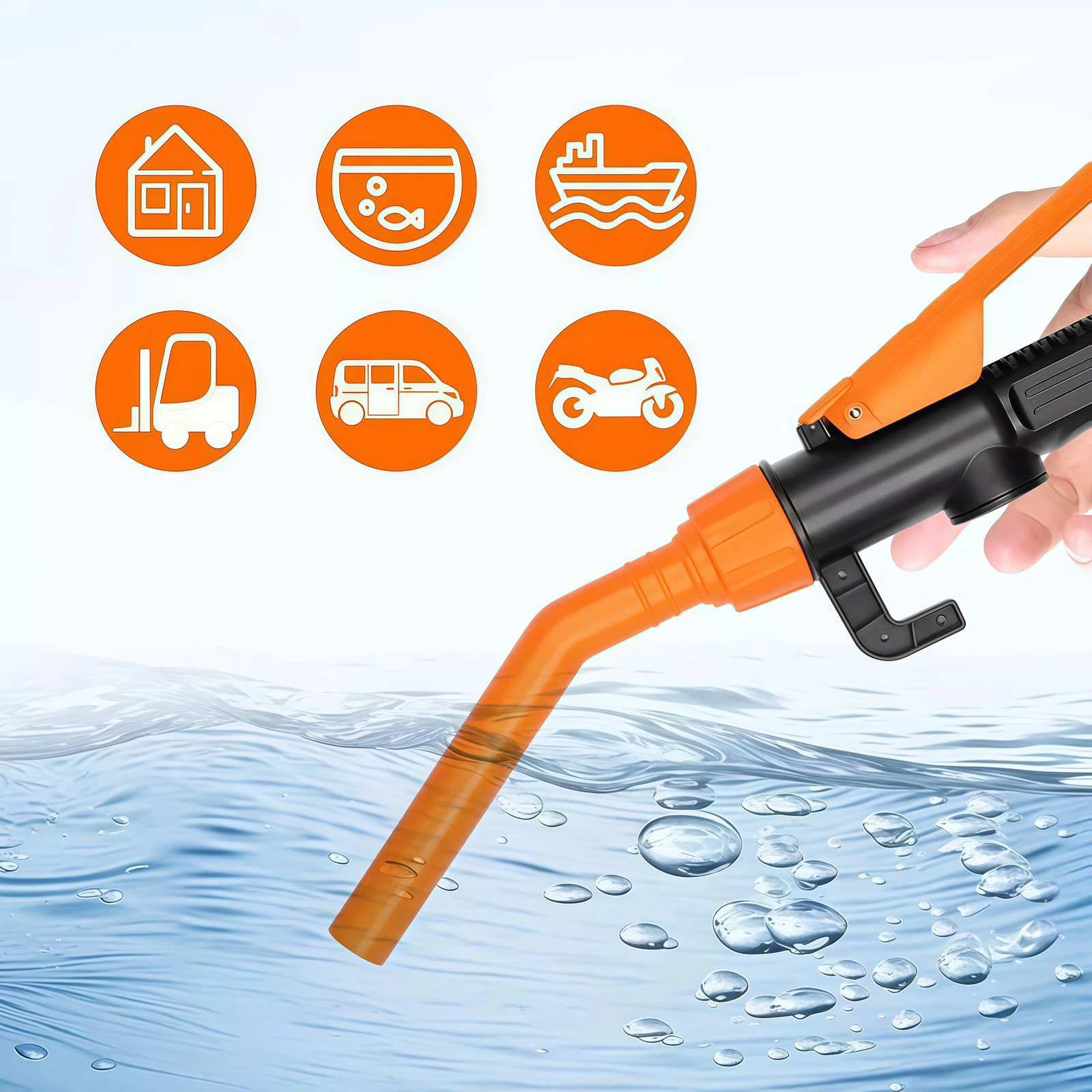 Battery Powered Electric Fuel Transfer Siphon Pump Gas Oil Water Liquid 2.4 GPM