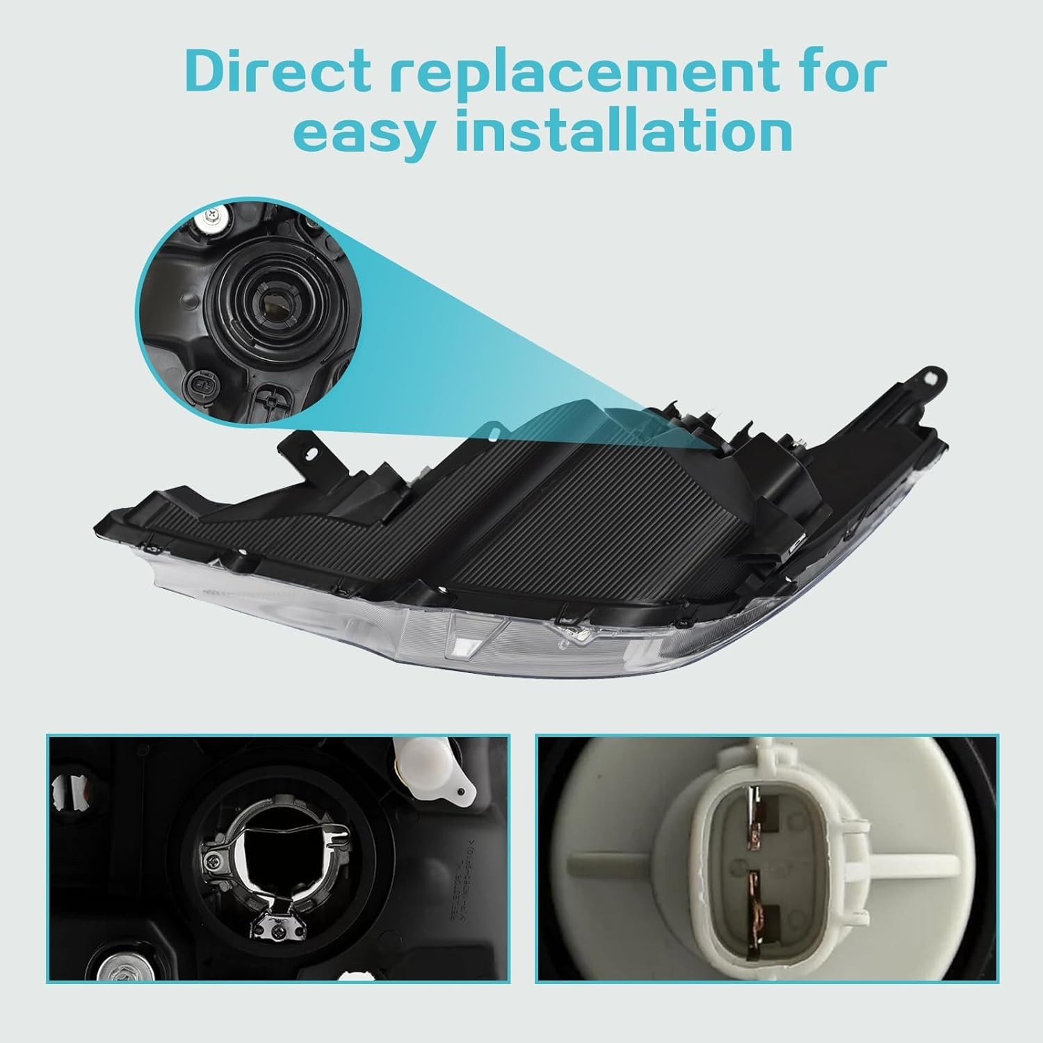 Headlights Assembly Compatible with 2021-2024 Mitsubishi Mirage/Mirage G4 Haloge