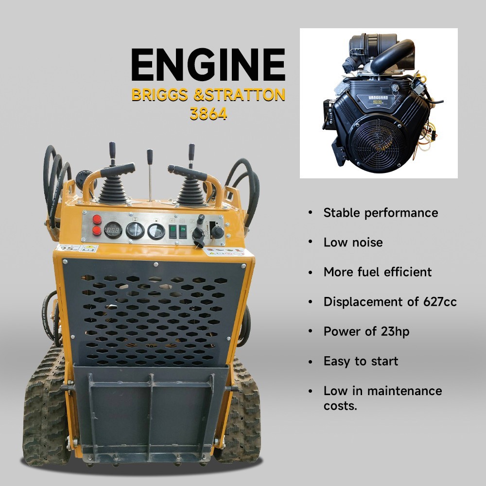 MMS 2025 Free Shiping Crawler Mini Skid Steer Loader with EPA 23HP Engine in USA
