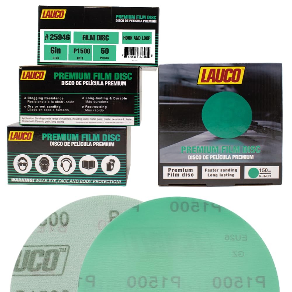 Premium 6″ Hook and Loop Sanding Ceramic Discs (Box of 50) – (GRIT-1500) 25946