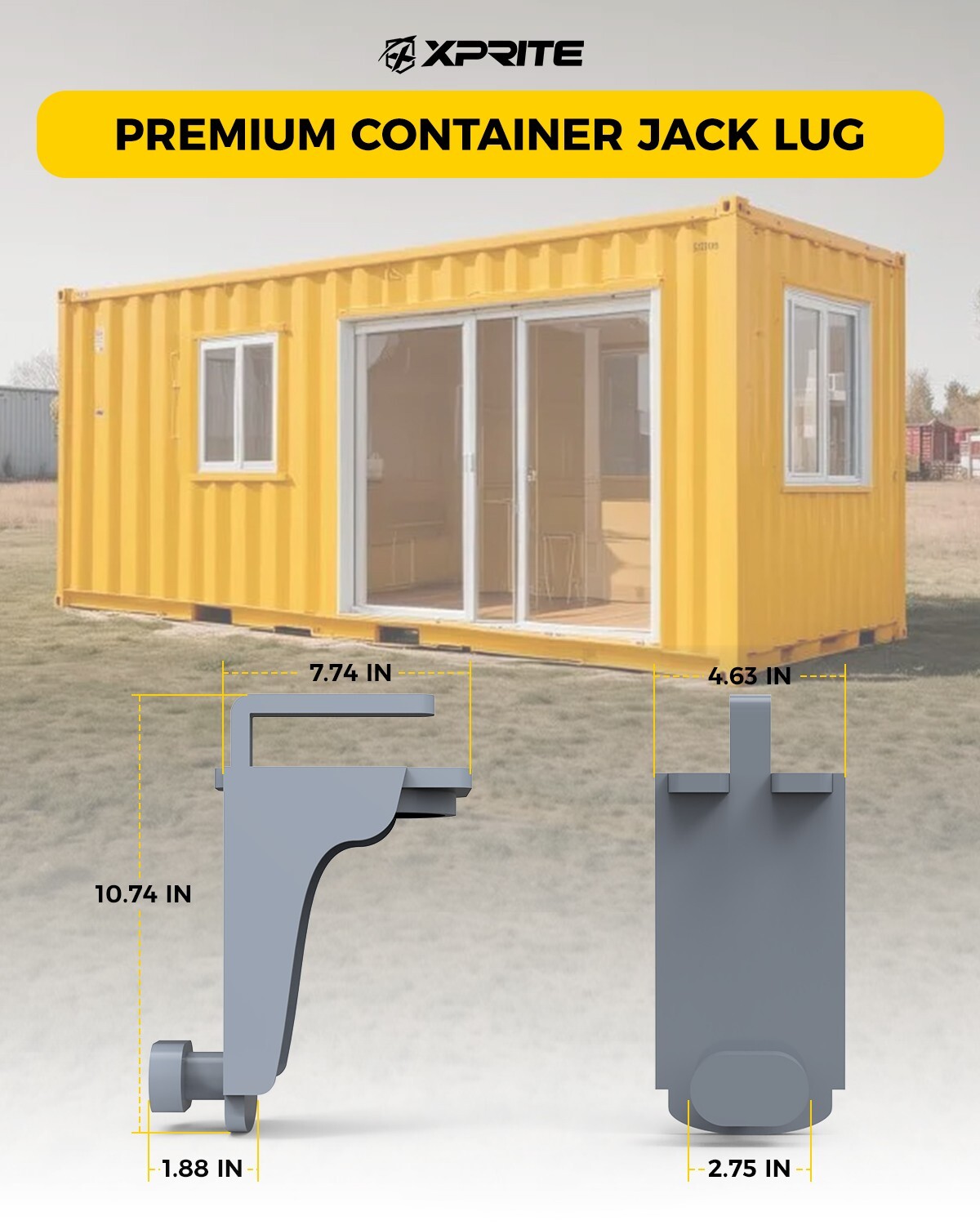 1-4 Pack Shipping Container Jack Lug w/Handle, Jack Leveling Attachment 44092lbs
