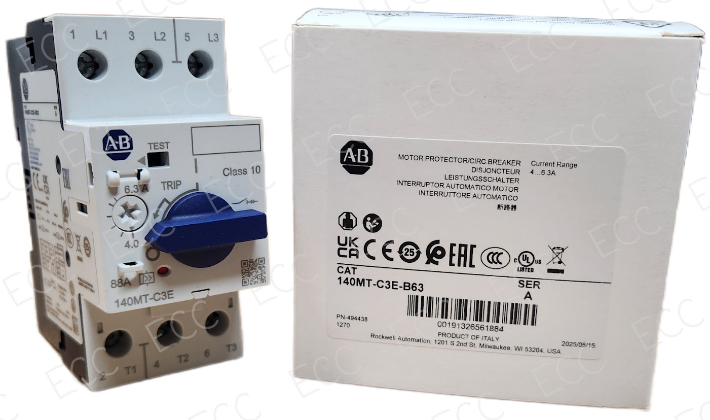 New Factory Sealed Allen-Bradley 140MT-C3E-B63 Motor Protector / Circuit Breaker