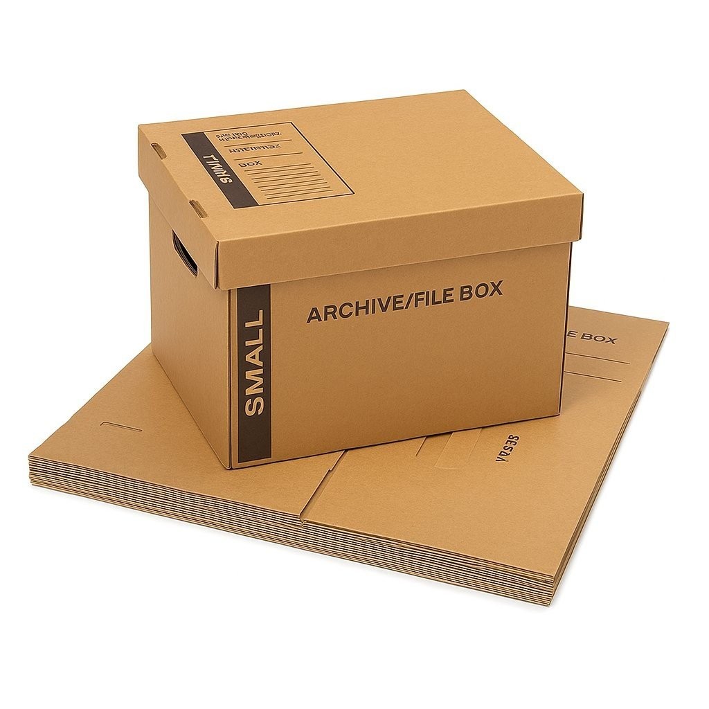 10 – Pack 15x12x10 Small Standard File Storage Moving Box with Lid Letter…