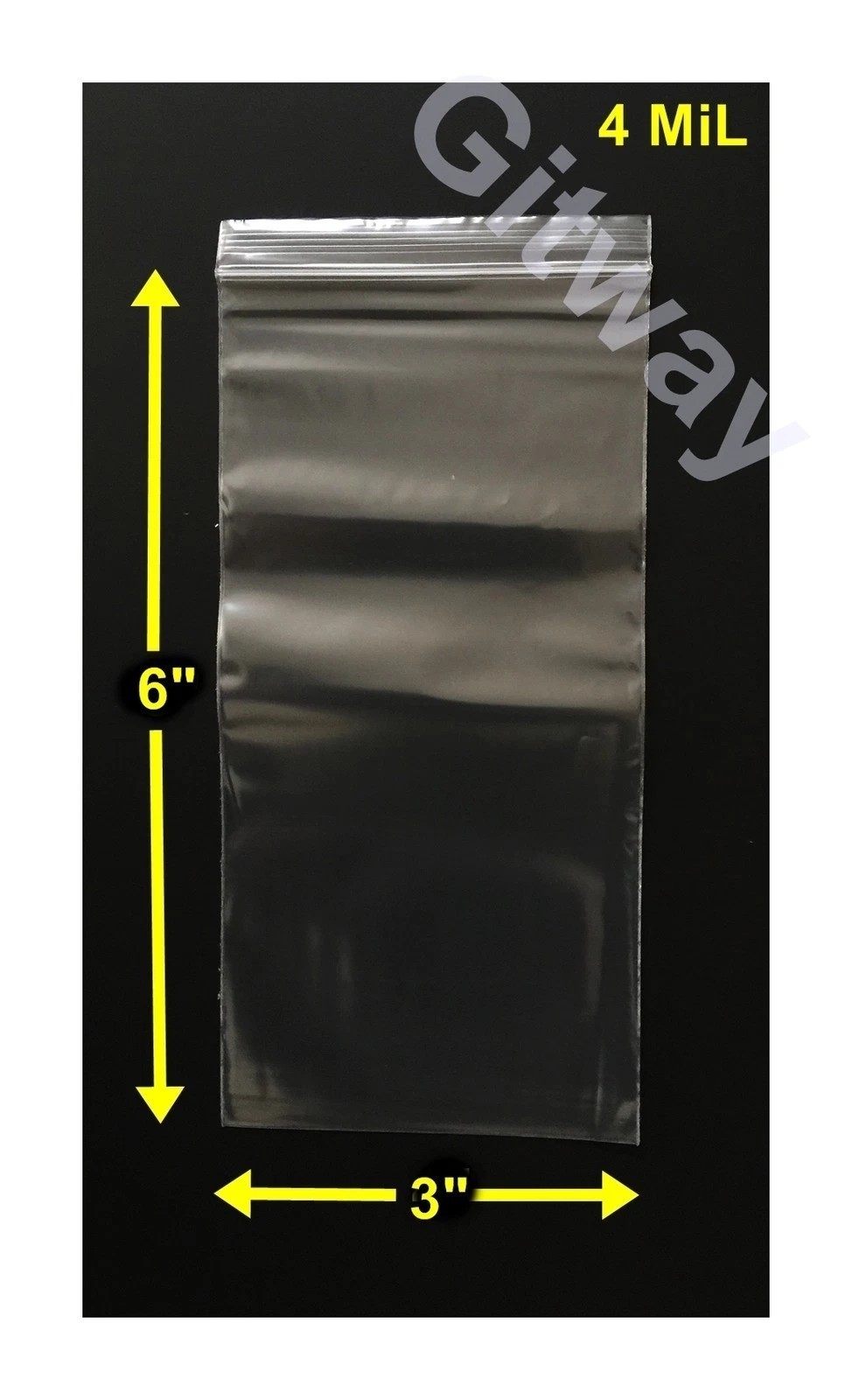 3″ x 6″ Reclosable Resealable Zipper Top Lock Clear Plastic 3×6″ Bags 4 MiL FDA