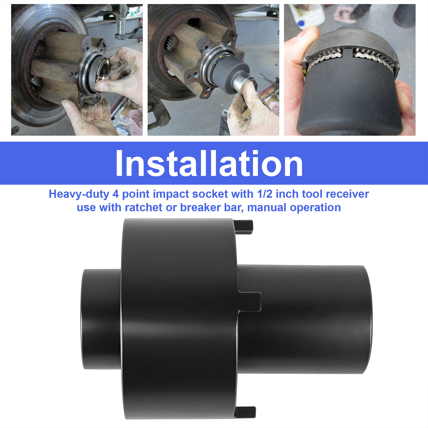 Rear Axle Hub Spindle Retainer Nut Socket Wrench Removal Tool 205-1007 For Ford