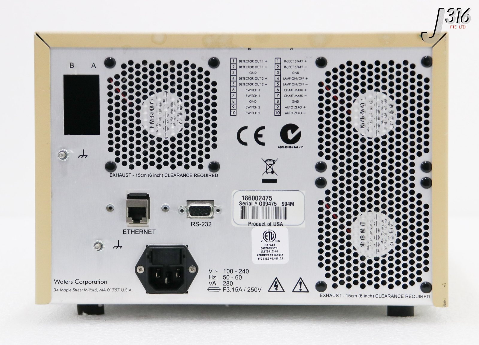 36143 WATERS 2475 MULTI-WAVELENGTH FLUORESCENCE DETECTOR (PARTS) 186002475