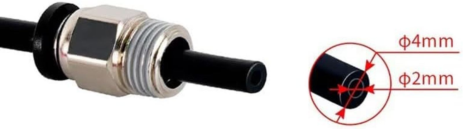 10PCS PC4-M10 Bowden Tube Coupler Male Straight PTFE Tube Push Pneumatic Connect