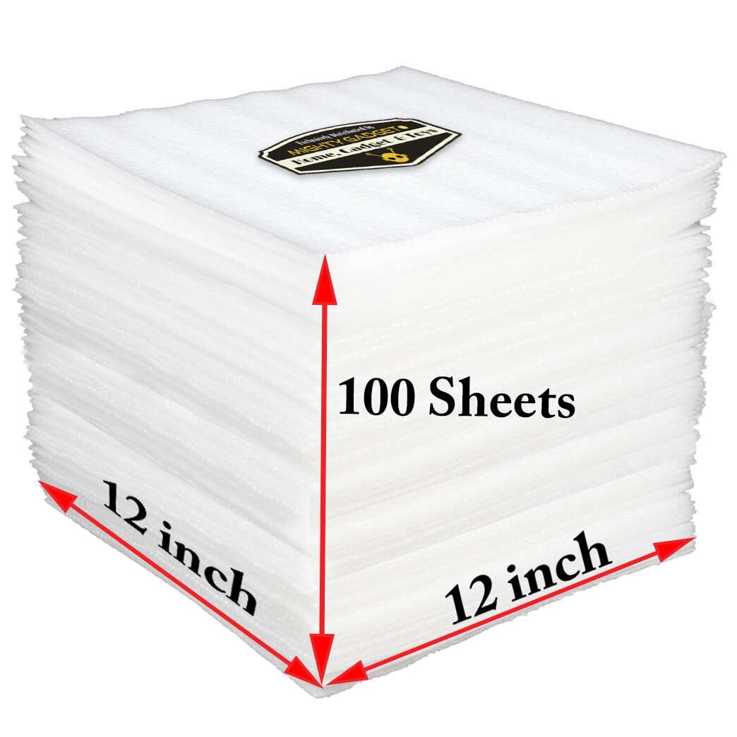 100 Foam Wrap Cushioning Sheets 12x12x1/16 packing materials for fragile items