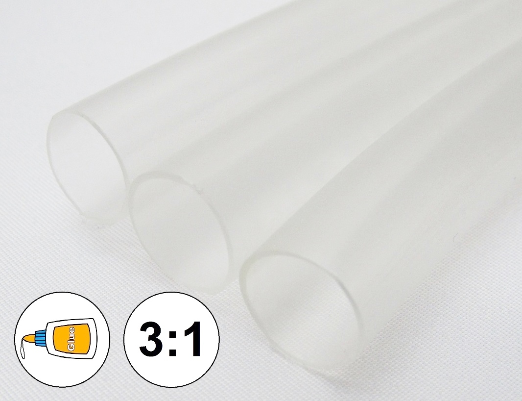 (1 FOOT) 1/4″ Clear Heat Shrink Tube 3:1 Dual Wall Adhesive Glue Marine 6.4mm ID