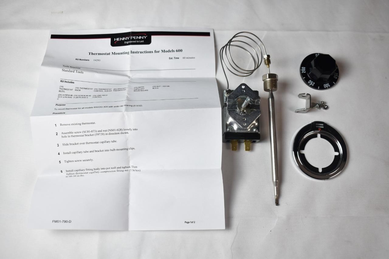 New HENNY PENNY 14293 PRESSURE FRYER THERMOSTAT C/W KNOB GENUINE