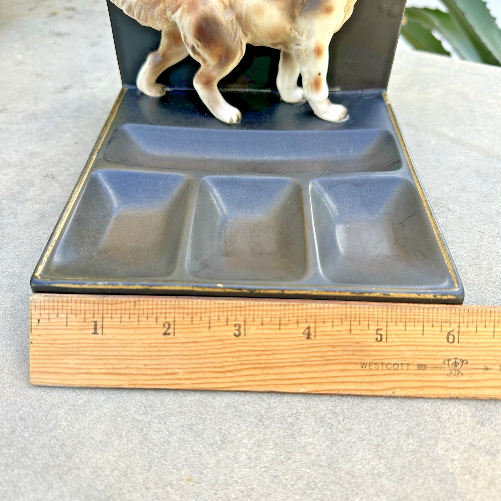 VTG Mid-Century Porcelain English Setter/Pointer Hunting Dog Dresser Valet Japan