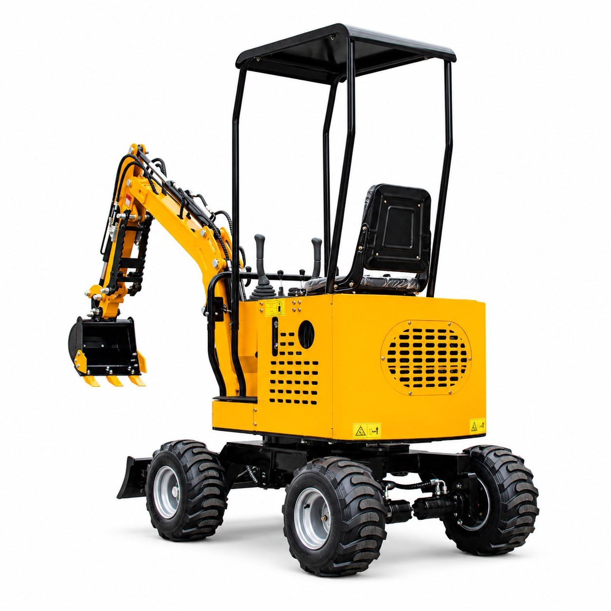 1 Ton Mini Wheel Excavator Mechanical Thumb RATO Engine Compact Digger US Stock
