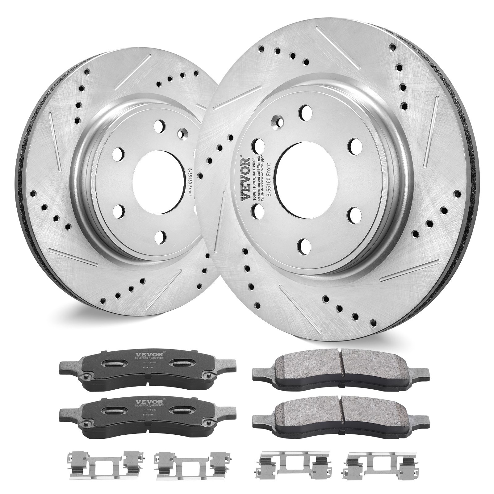 Front Brake Kit Compatible with 2007-2017 Chevy Traverse, Buick Enclave, GMC Aca