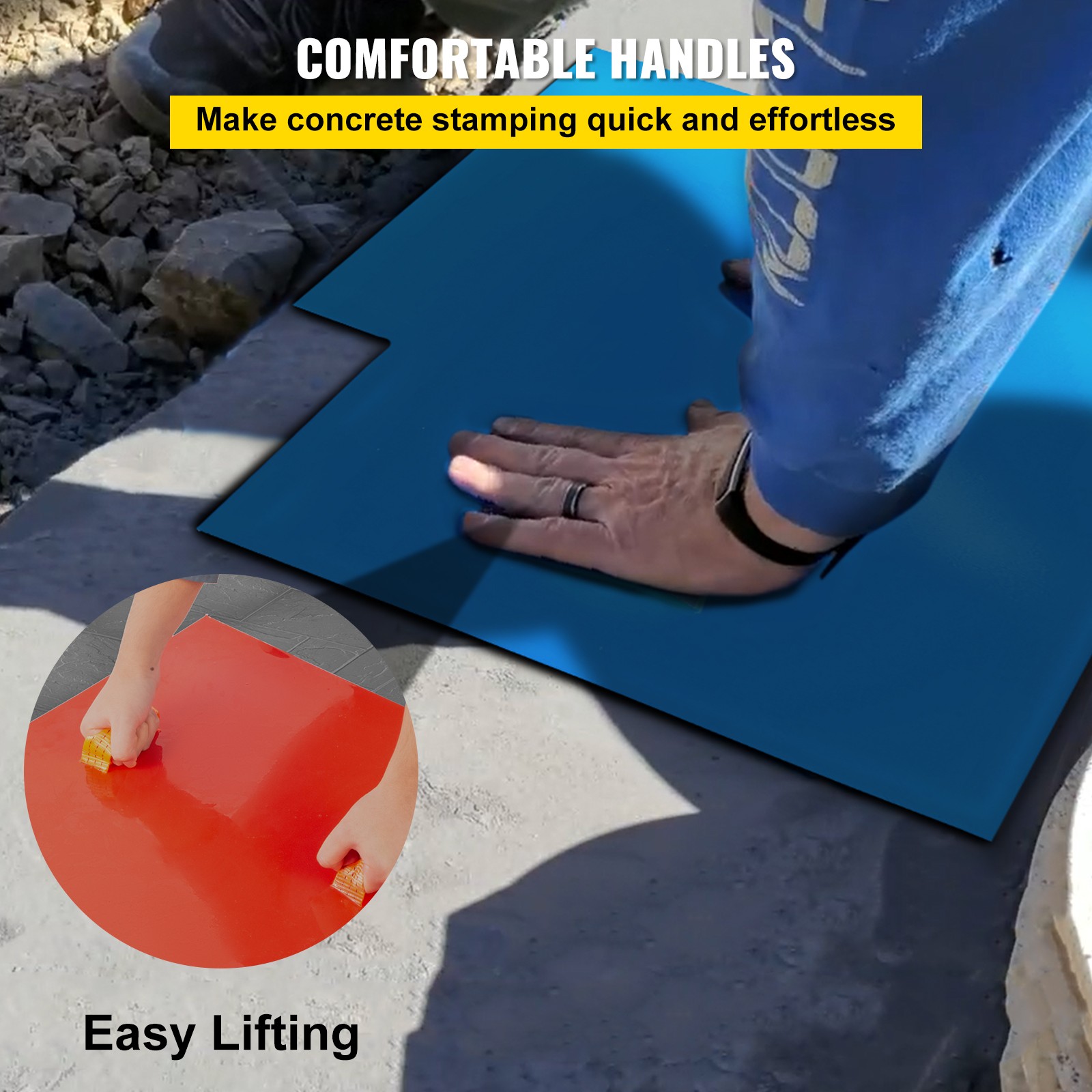 VEVOR Concrete Texturing Skin 24×24″ Concrete Stamps Mats Set Concrete Stamping