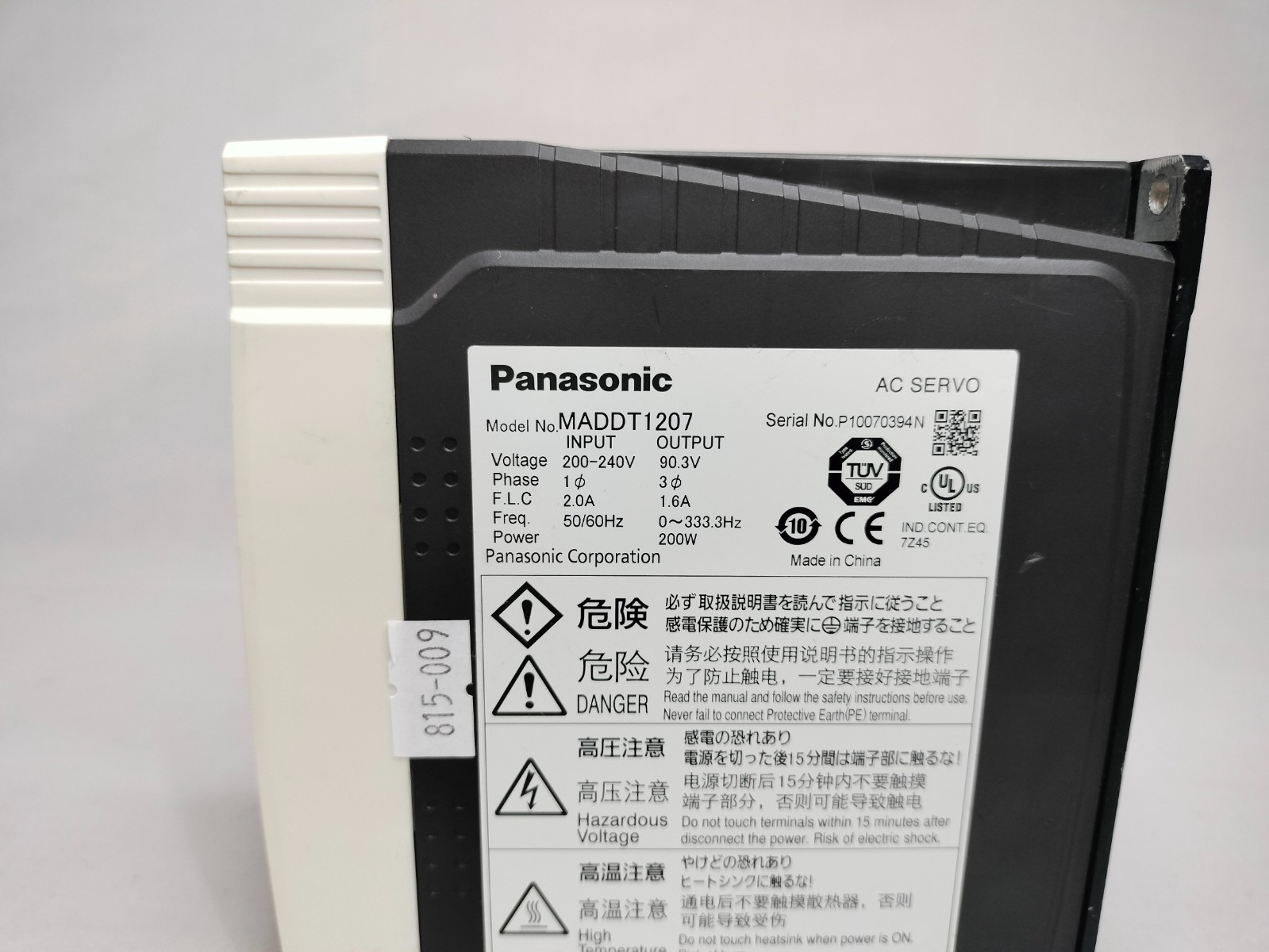 Panasonic MADDT1207 AC Servo Drive Controller 100W 200-240V Made in China