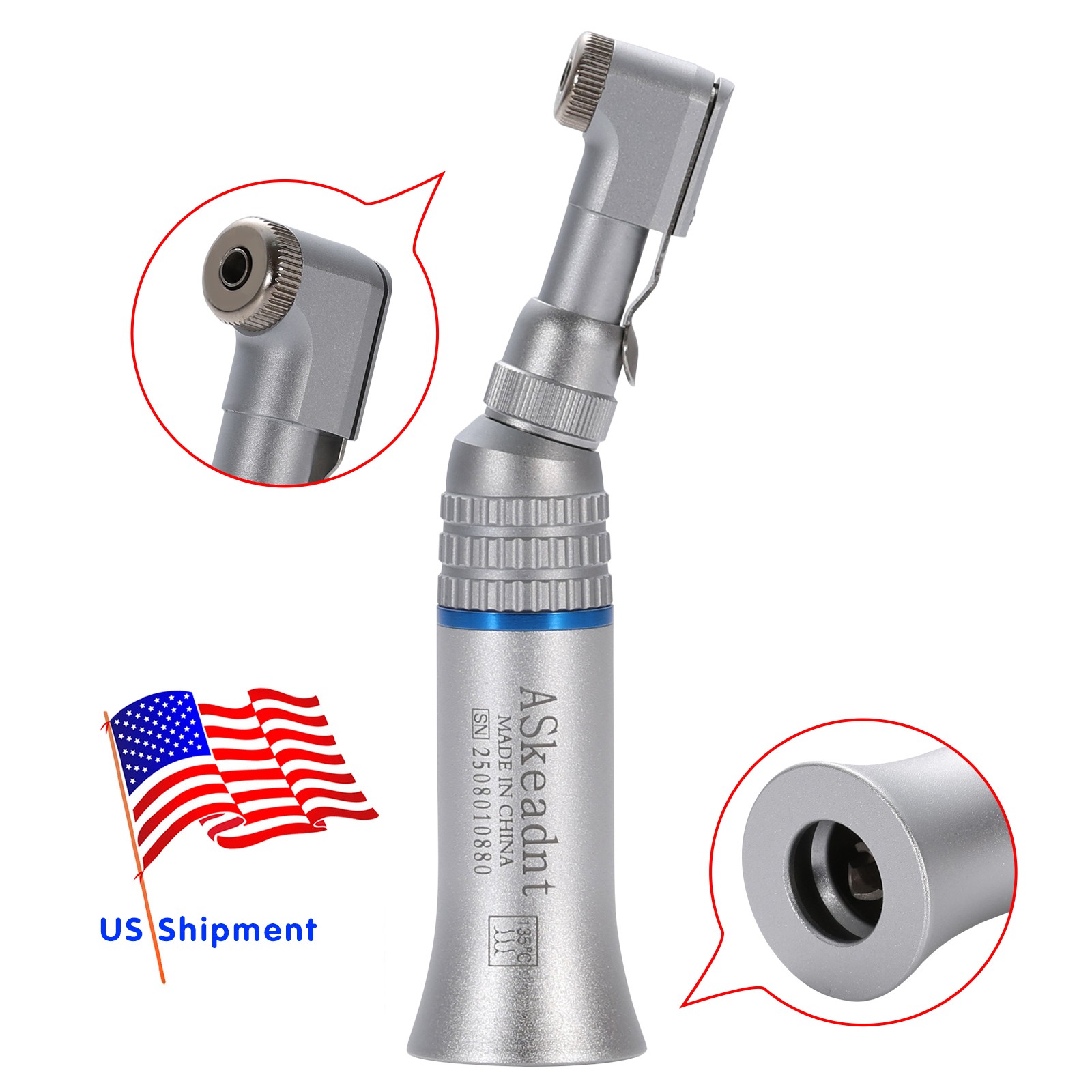 NSK Style Dental Slow Low Speed Contra Angle Handpiece Latch E-Type Attach