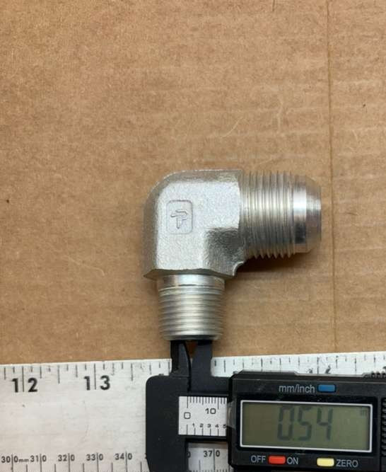 Parker 90-Degree Metal Elbow Pipe Fitting – Threaded .54″ x .61″ ID