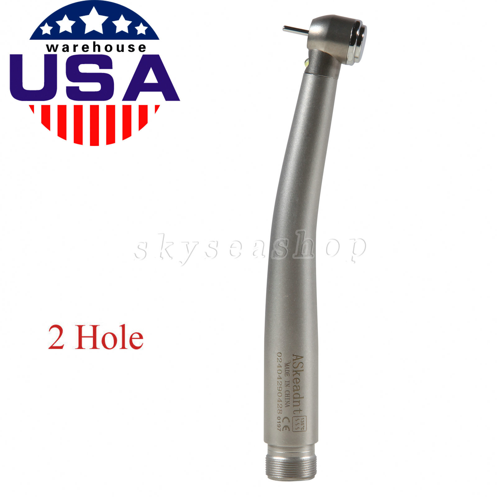 Dental High Speed Handpiece E-generator LED Fiber Optic Push 2 Hole 2-H Borden