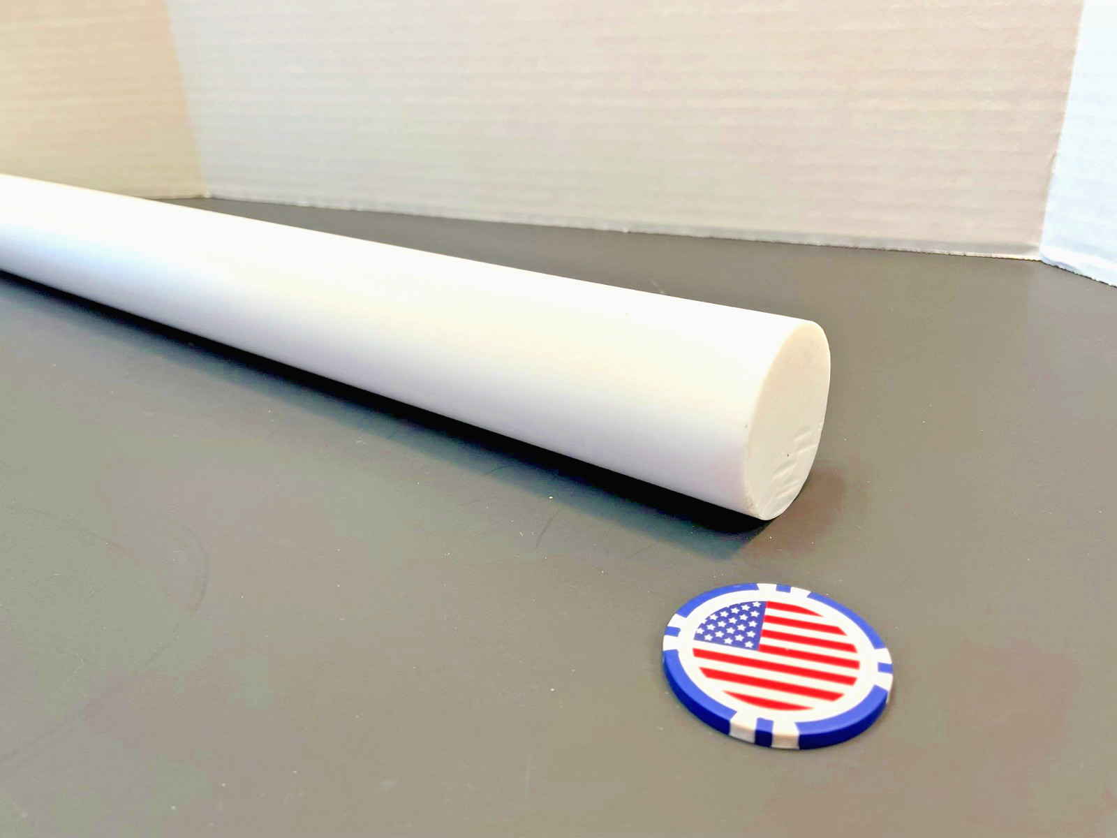 Teflon PTFE Virgin White Rods 1.75″ Diameter x 12″ Long, Extruded