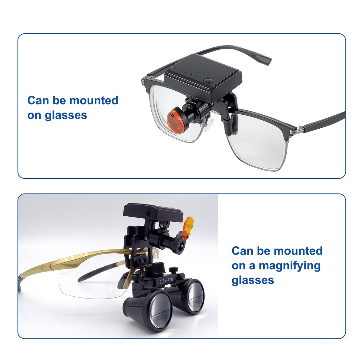 Dental LED Head Light Lamp Clip-On Light for Binocular Loupes 5W Wireless