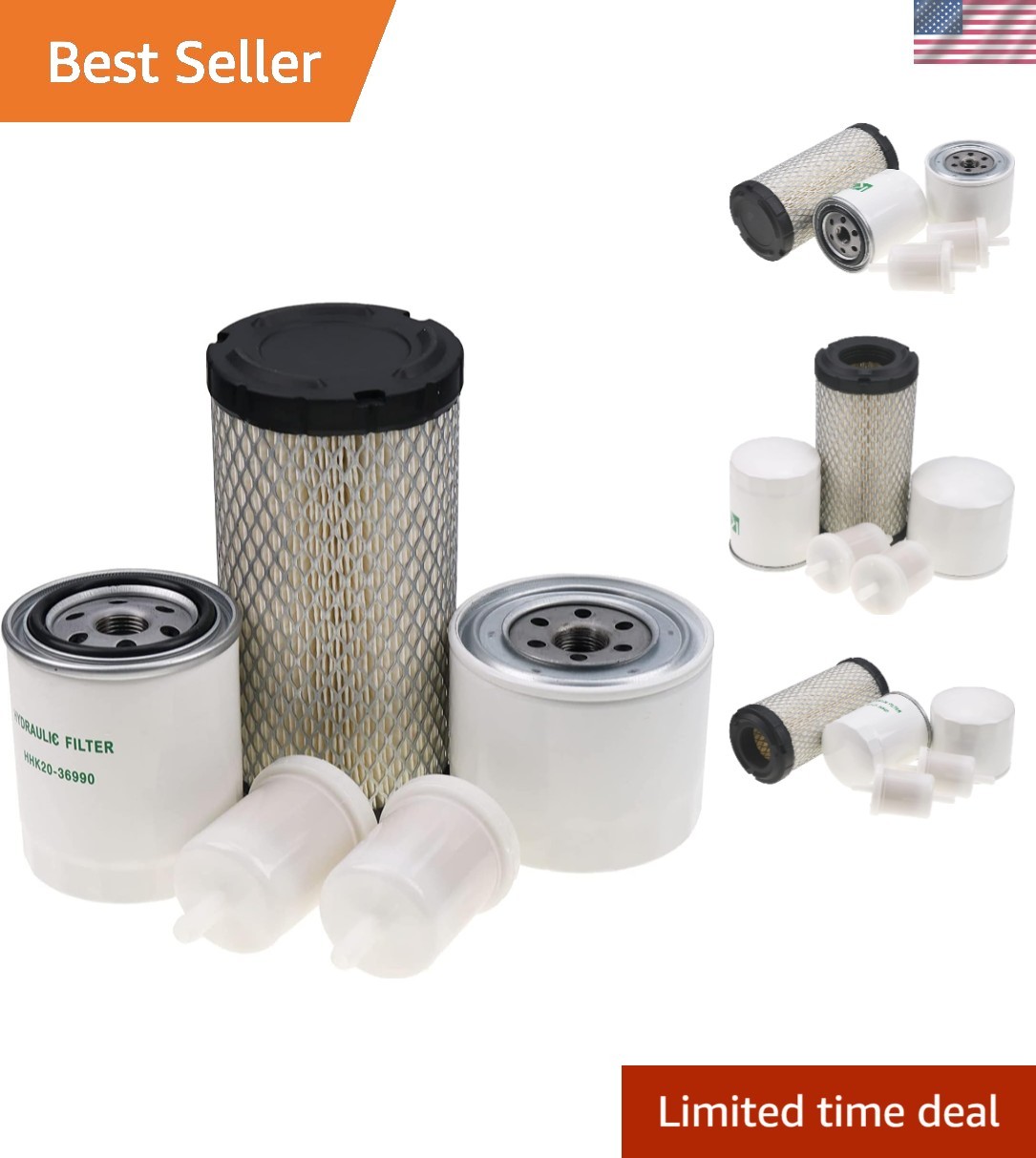 Complete Maintenance Filter Kit for Kubota Tractors: Fits BX, GR, and ZD Models