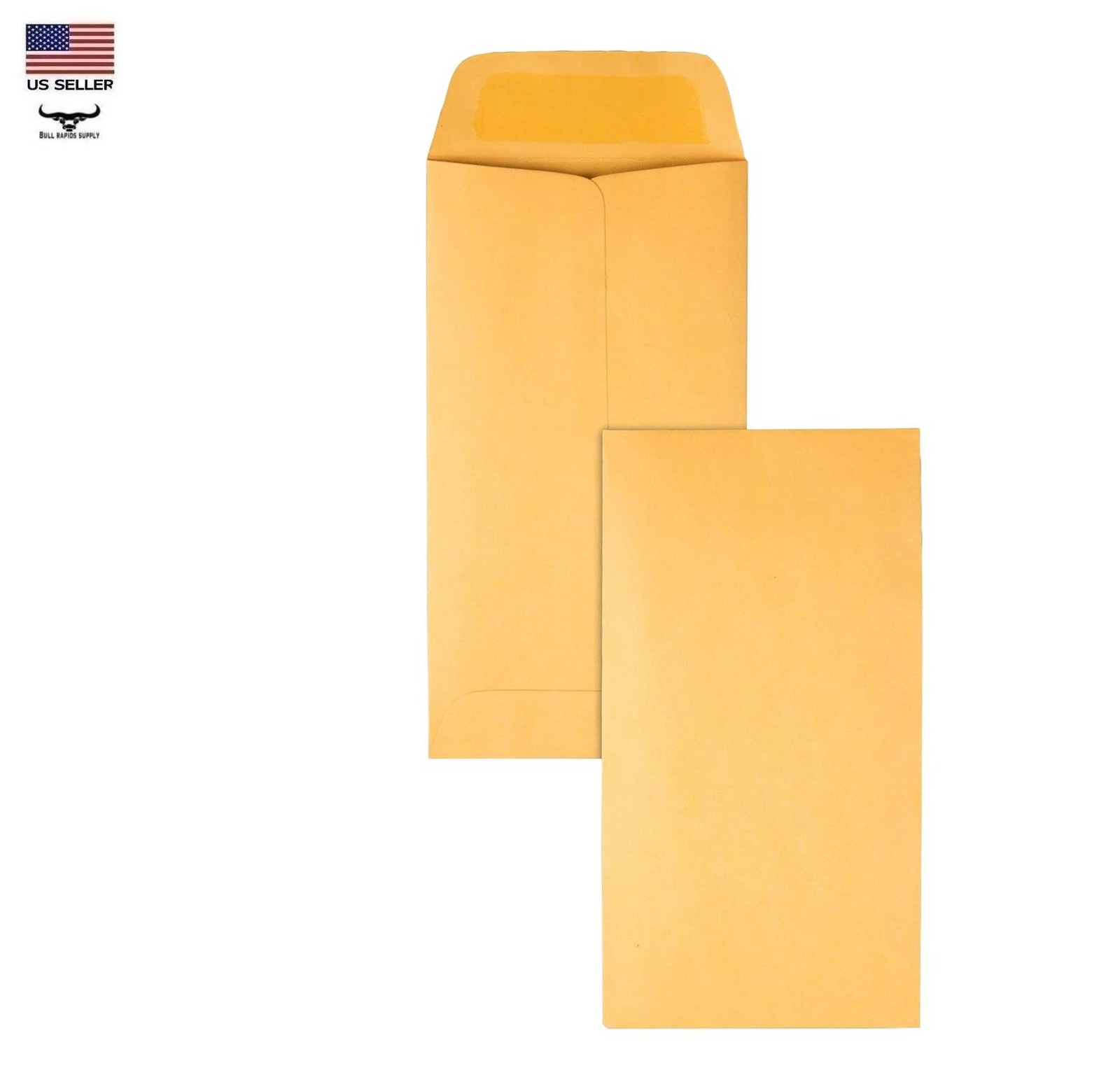 50 Count #7 Coin & Small Parts Envelopes Gummed Brown Kraft Paper 3.5″ x 6.5″