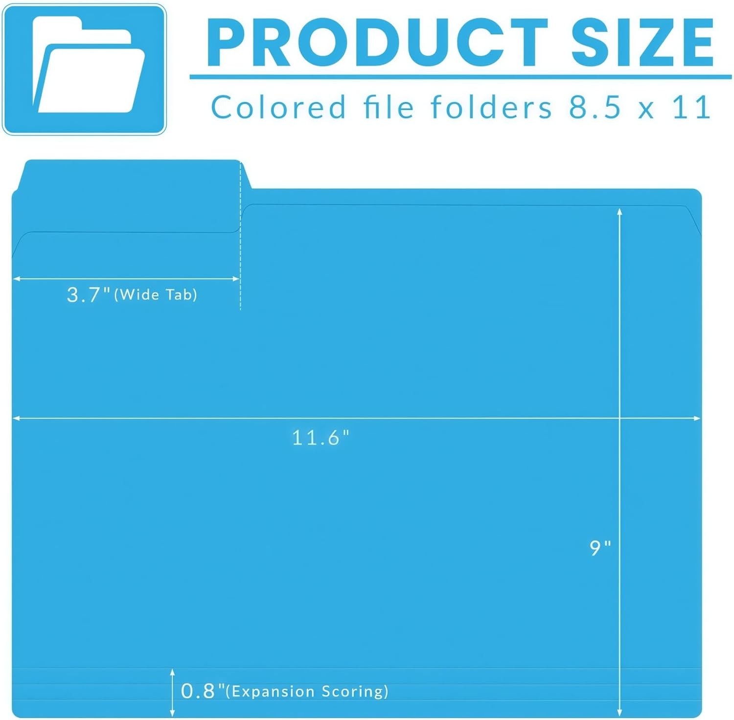 120 Pack Colored File Folders Letter Size 1/3 Cut Tab Assorted Colors