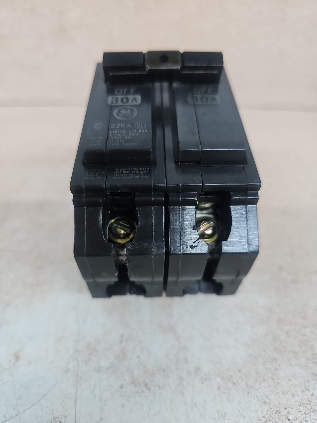 GE THHQB2130 30 Amp 240 Volt 2 Pole Bolt-On Circuit Breaker 22K