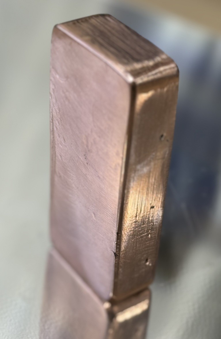 1LB 3.4oz Hand Poured .999 Copper Ingot Bar Free Shipping
