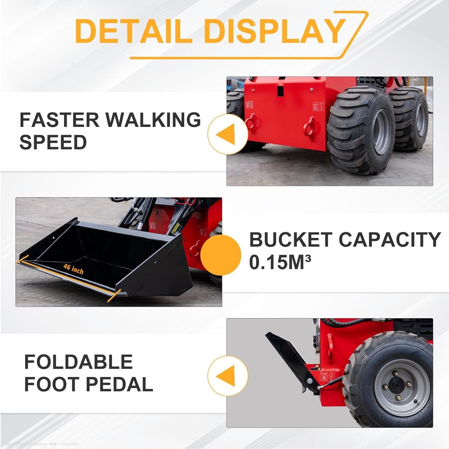 Free Ship MS380 MINI Skid Steer Loaders 23HP Wheeled Skid Steer EPA Gas Engine