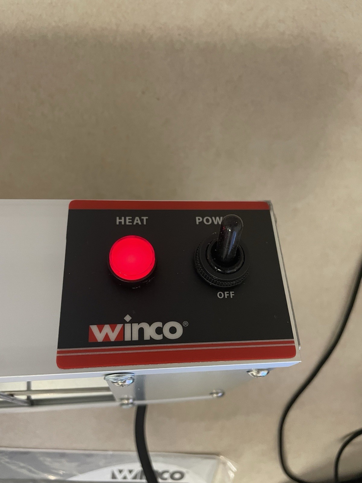 Winco ESH-36, 36-Inch Electric Strip Heater, 850W, 7A, Commercial Grade Infrared