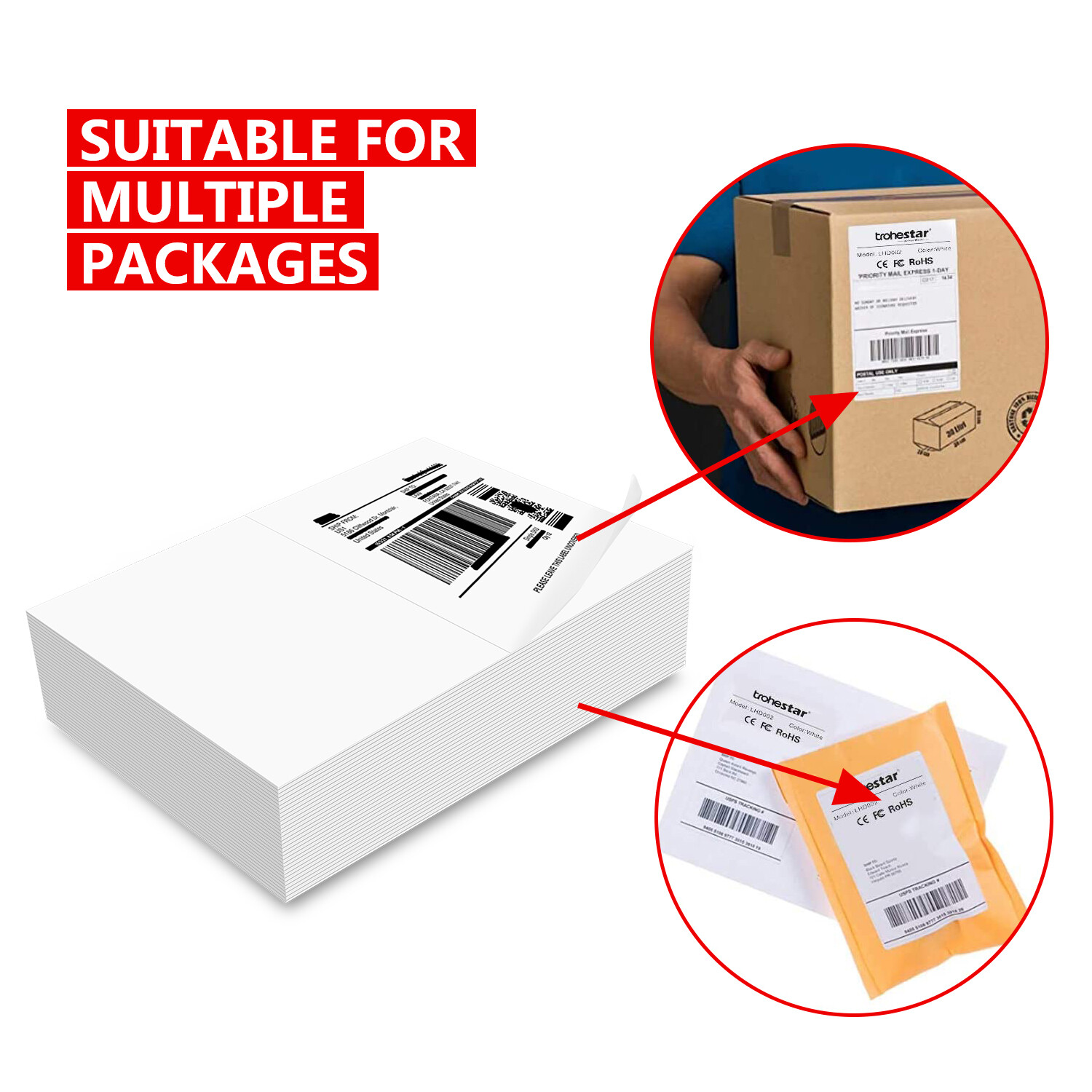 1100 Premium 8.5″X 5.5″ Self Adhesive Shipping Labels Half Sheet for Laser