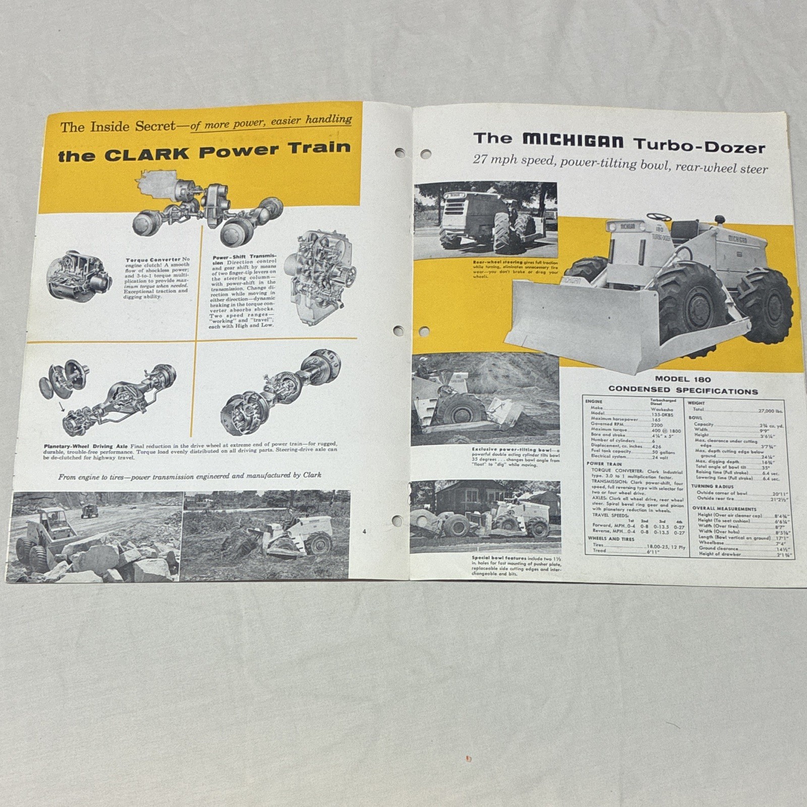 Clark Equipment The Michigan Line Heavy Equipment Brochure Bulletin 109A 1955