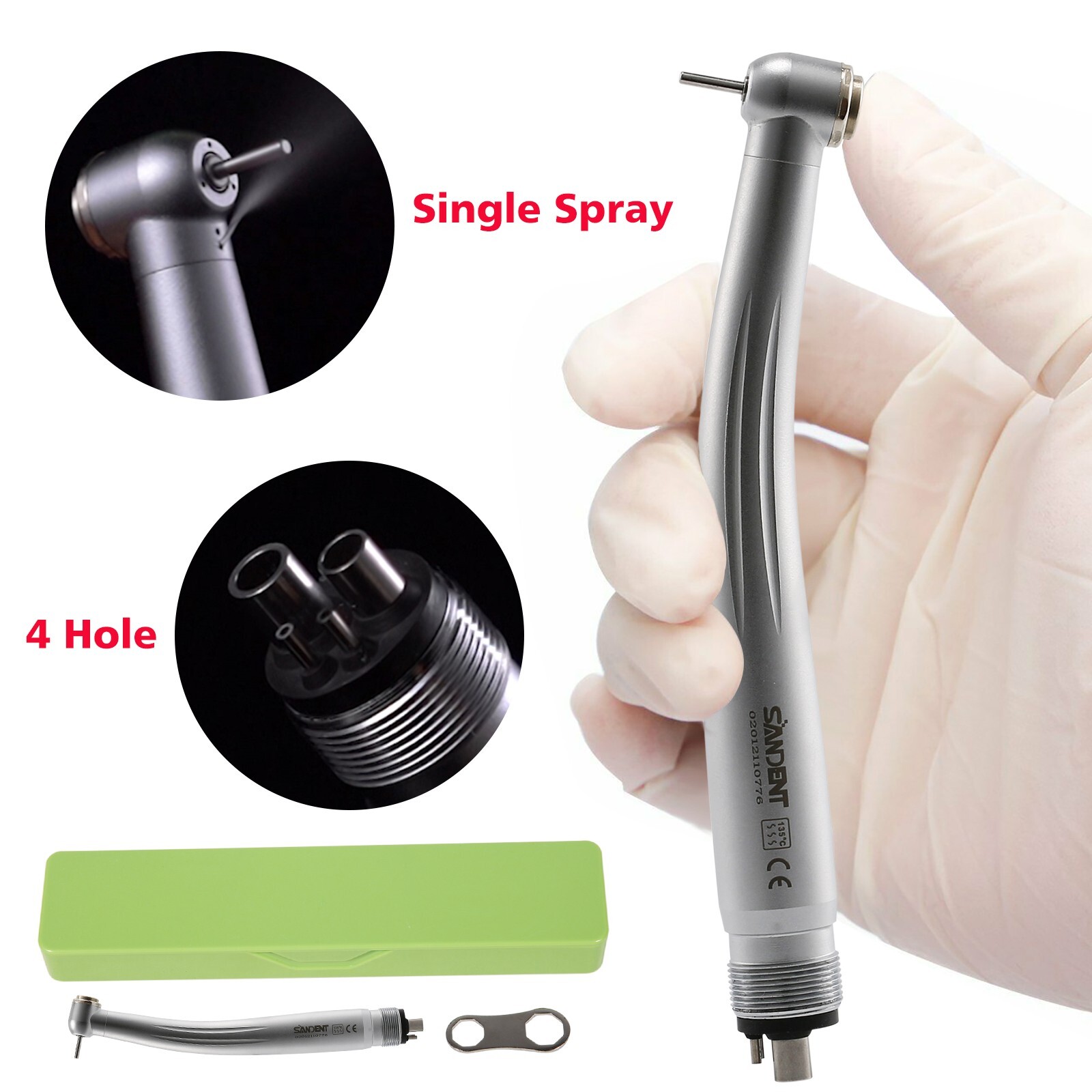 10 SANDENT NSK Style Dental High Speed Handpiece Push Button Standard Head 4Hole