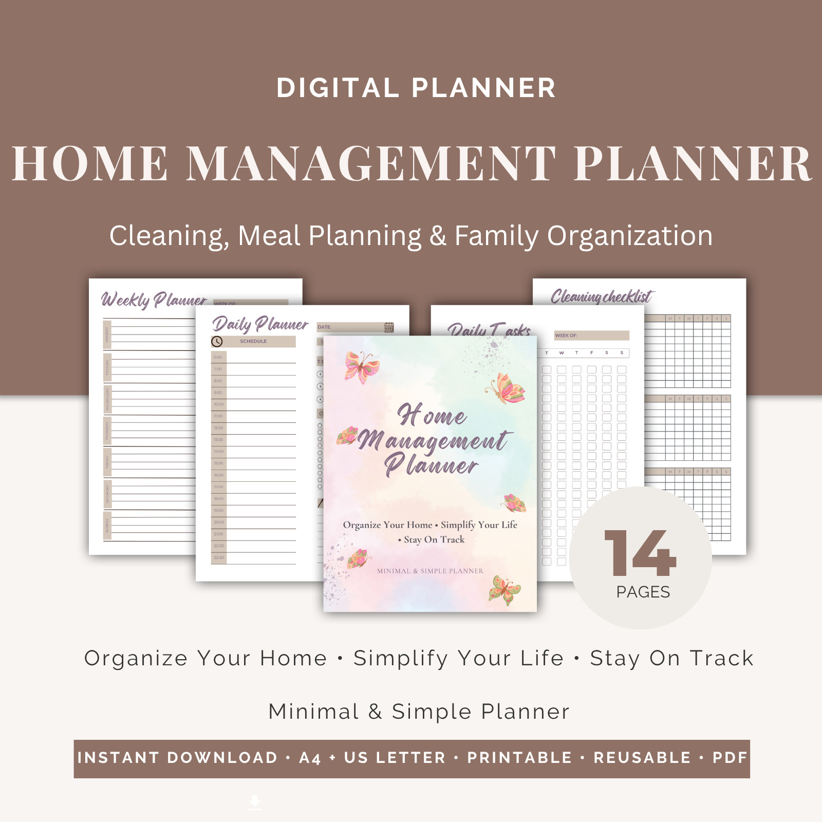 Digital | Home Management Planner, Goodnotes iPad Planner Digital Journal Pdf