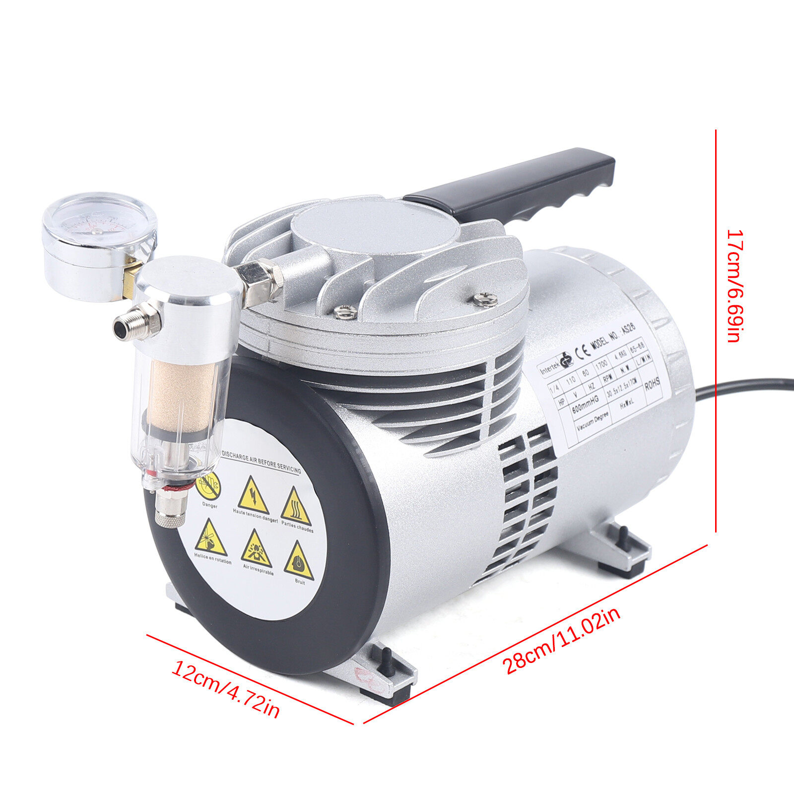 Oilless Diaphragm Vacuum Pump Industrial Small Oil Free Vacuum Suction Pump