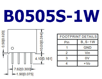 5pcs B0505S-1W 5V to 5V converter DC DC power module converter 1000V Isolation