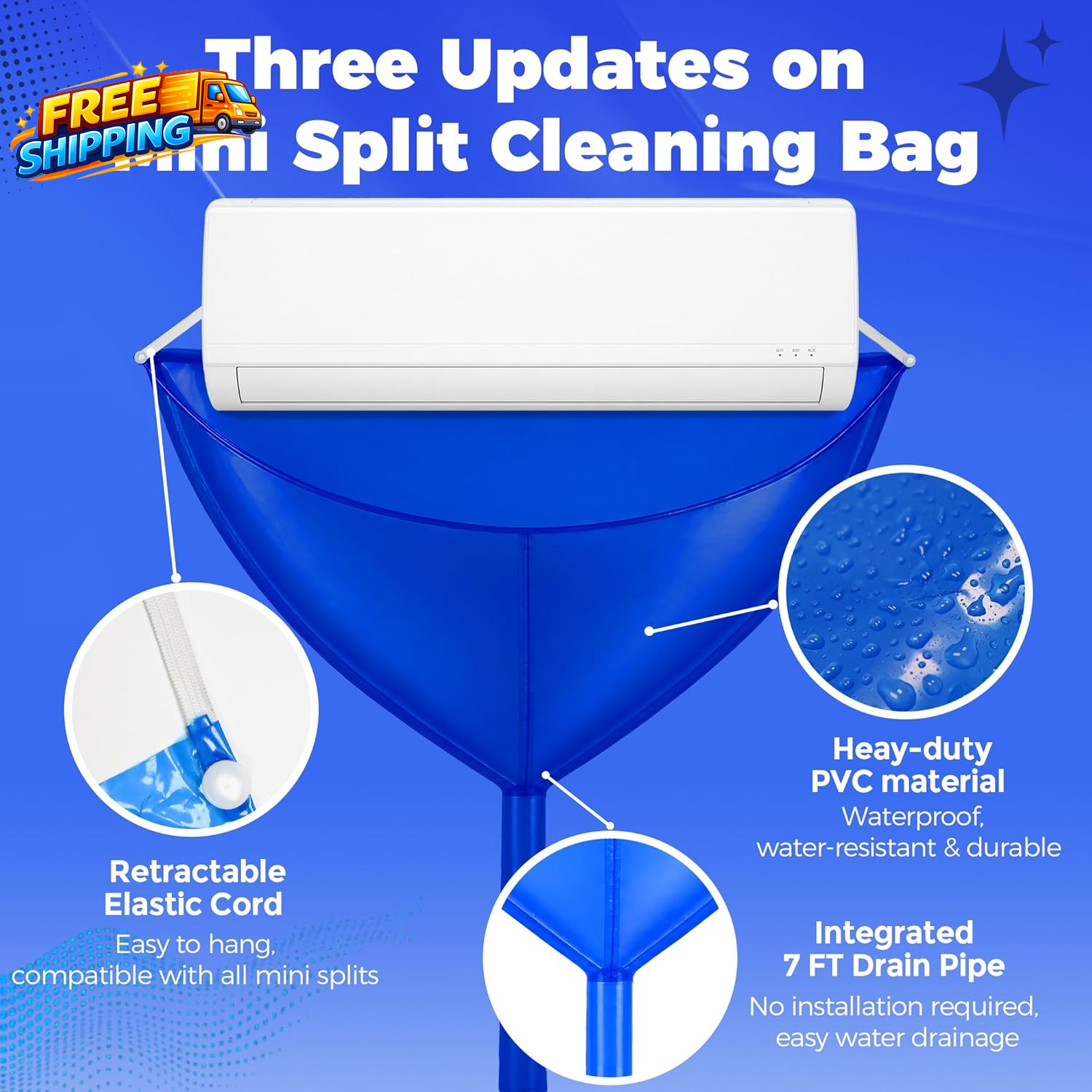 Mini Split Cleaning Kit Waterproof Mini Split Cleaning Bag with 2L Rotatable