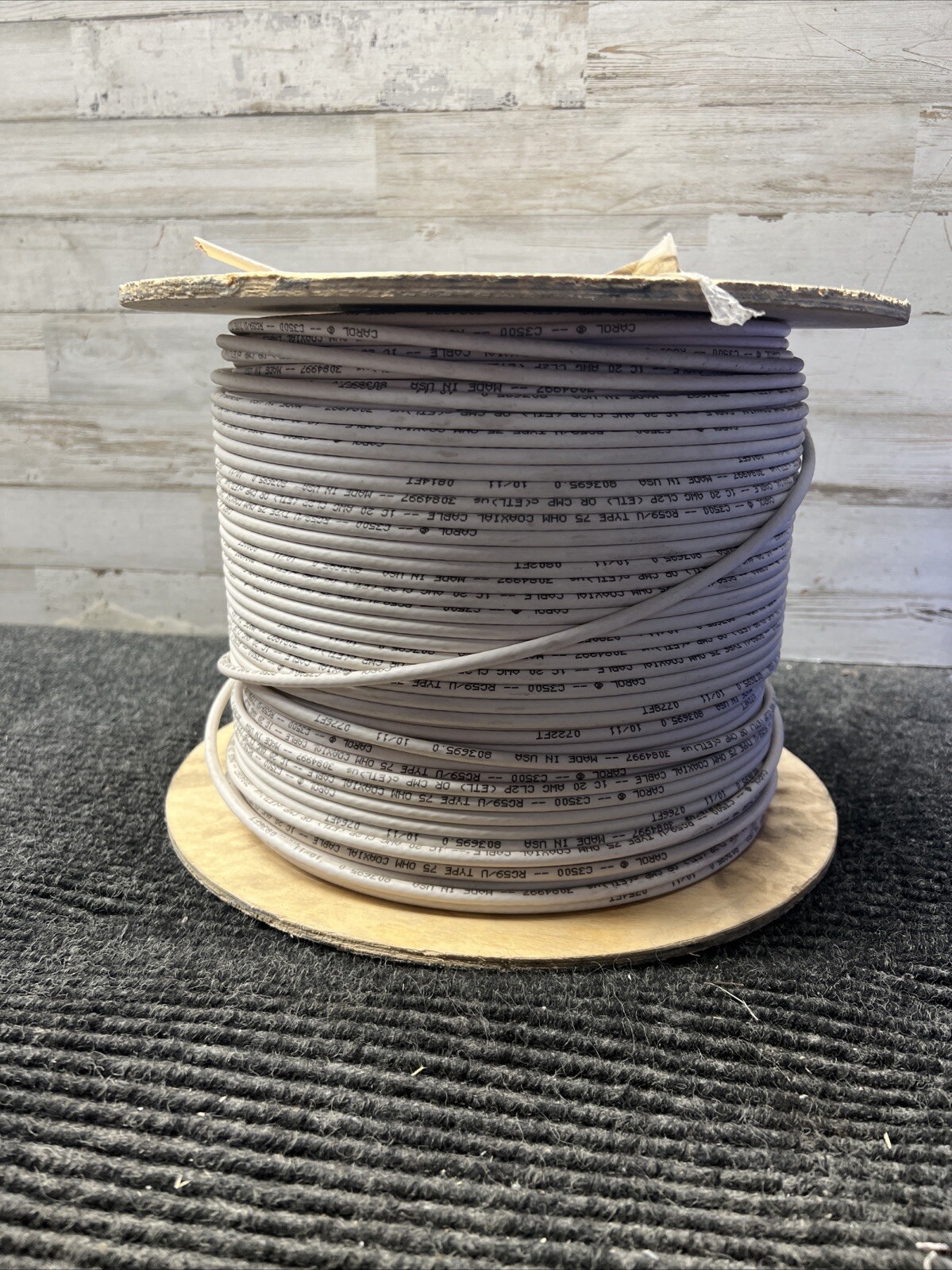 700ft + Spool Carol Coaxial Cable 20 AWG Natural C3500.41.86, 25lbs