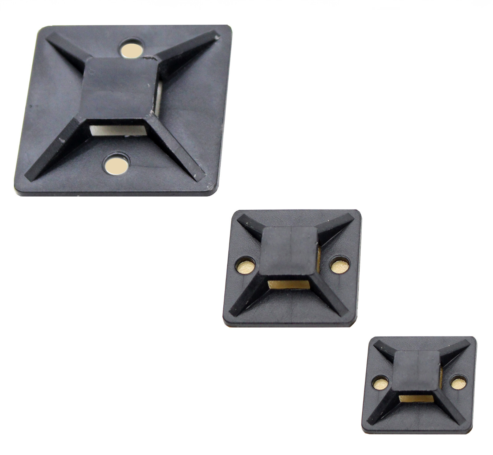 Adhesive Backed Mounting Bases – 50 Pack – Black / White – Electriduct