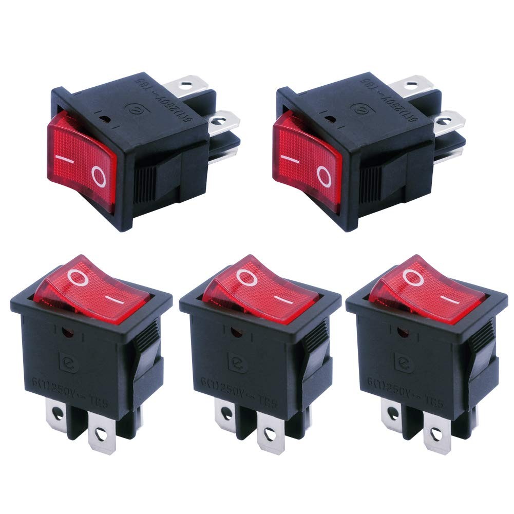 Mxuteuk 3Pcs Waterproof Momentary Rocker Switch (On)/Off/(On), DC 12V 10A Toggle
