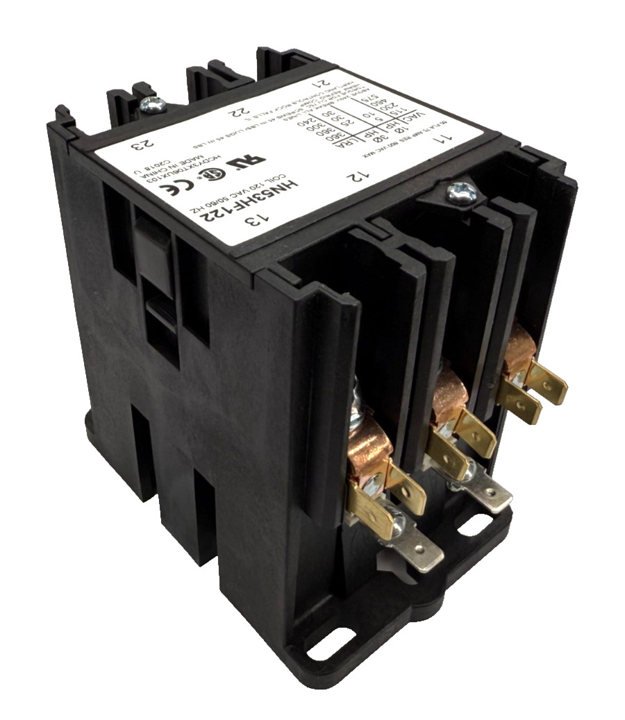 Carrier Contactor HN53HF122 Three Pole, 75 Amp, Screw Terms, 115VAC Coil
